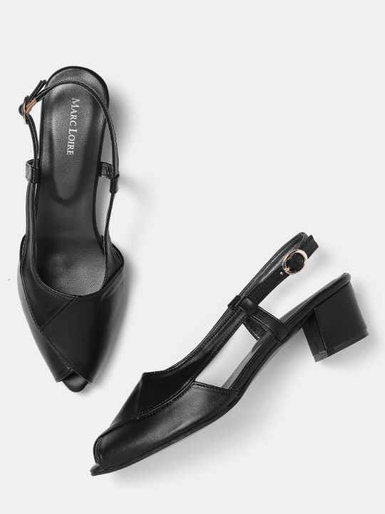 Marc Loire Women Black Solid Peep Toes