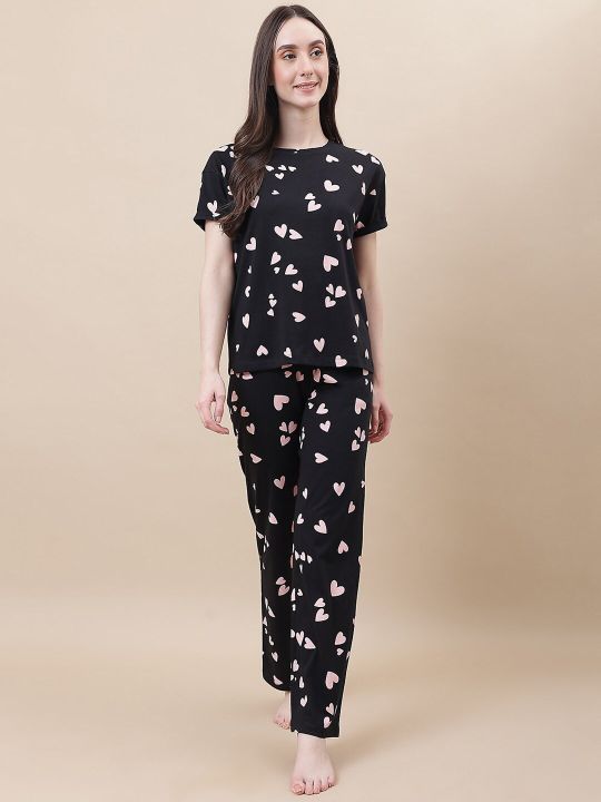 Marks & Spencer Conversational Printed Pure Cotton Night Suit