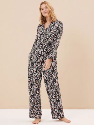 Marks & Spencer Women Floral Printed Pure Cotton Night Suit