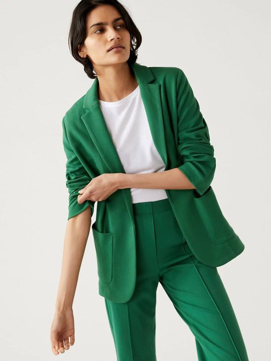 Marks & Spencer Women Notched Lapel Front-Open Formal Blazer