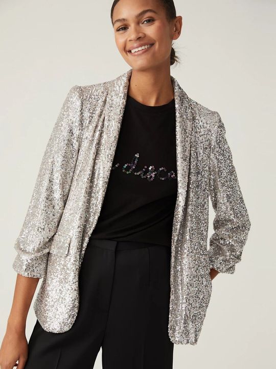 Marks & Spencer Women Sequinned Blazer