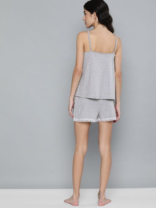 Mast & Harbour Women Grey Printed Night Suit