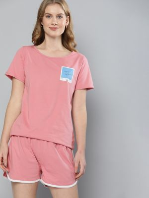 Mast & Harbour Women Pink Solid Night suit