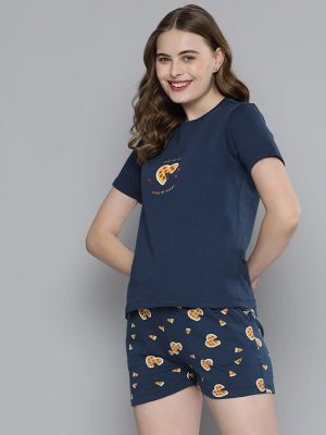 Mast & Harbour Women Pure Cotton Printed Night suit