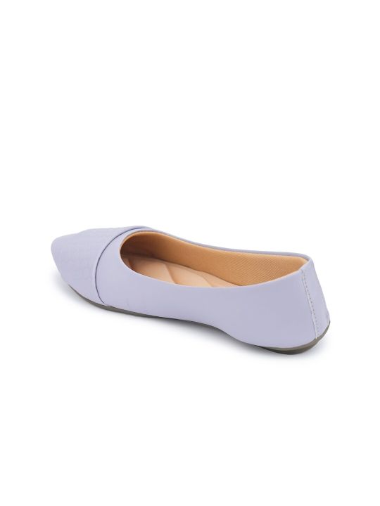 Myra Women Textured Pointed Toe Ballerinas