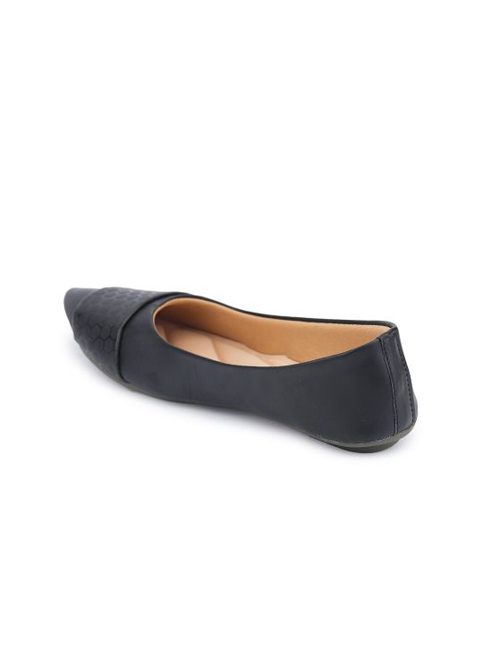 Myra Women Textured Pointed Toe Ballerinas