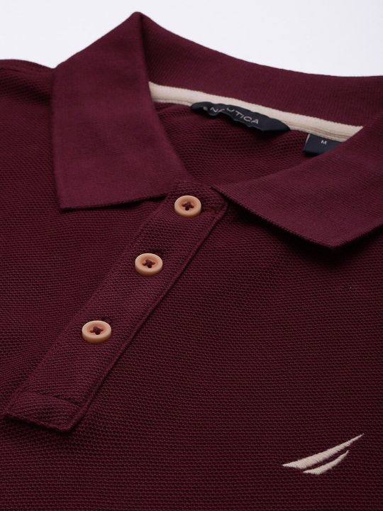 Nautica Men Pure Cotton Polo Collar T-shirt