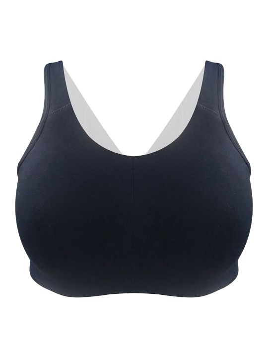 Non-Padded Non-Wired Full Cup Beginners T-shirt Bra in Black - Cotton