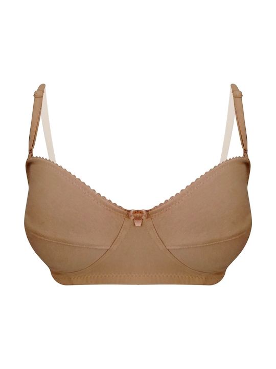Non-Padded Non-Wired Full Cup Multiway Balconette Bra in Nude Colour - Cotton