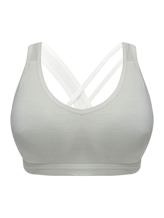 Non-Padded Non-Wired Full Cup Racerback Teen Bra in White with Removable Cups - Cotton