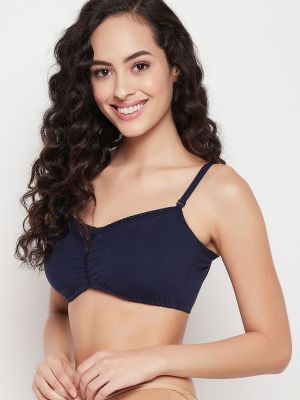 Non-Padded Non-Wired Multiway Beginners T-shirt Bra in Dark Blue - Cotton