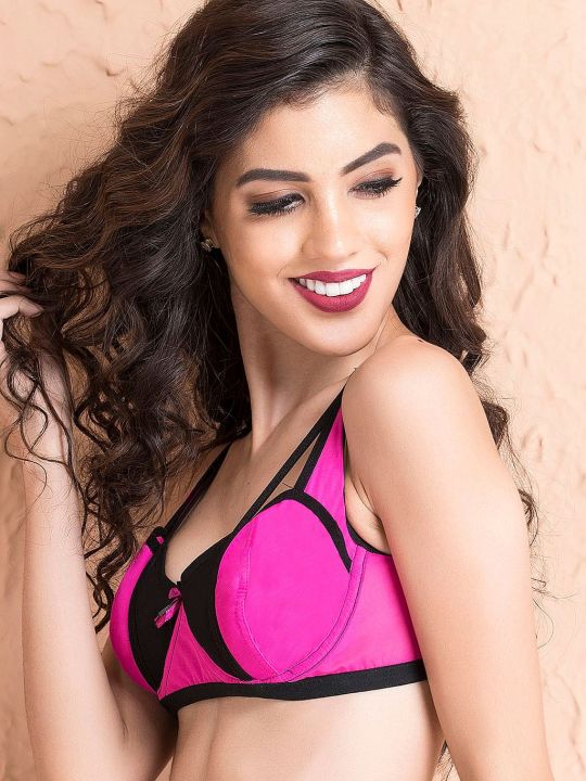 Non-Padded Underwired Balconette Bra In Pink