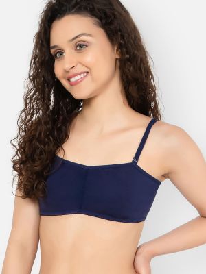 Padded Non-Wired Full Cup Multiway Teen Bra in Navy with Removable Cups - Cotton
