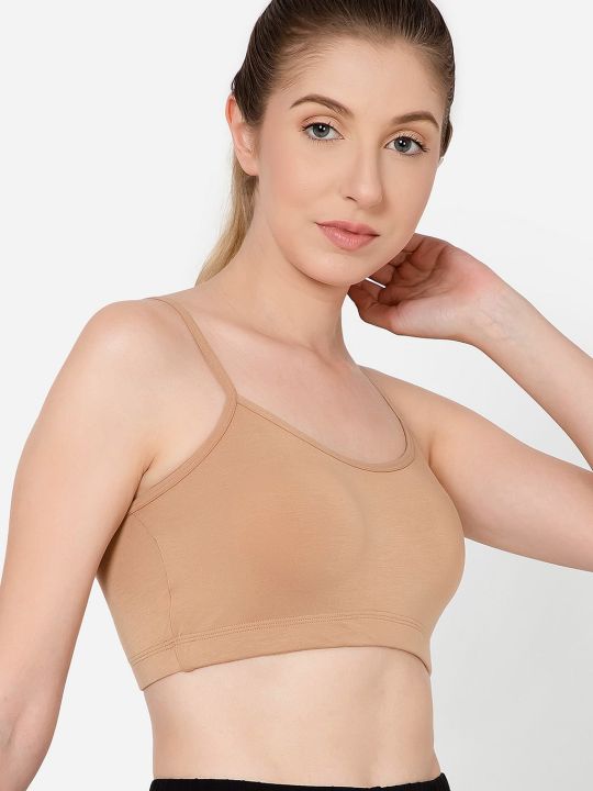 Padded Non-Wired Full Cup Multiway Teen Bra in Nude Colour with Removable Cups - Modal