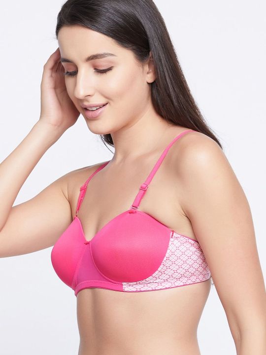Padded Non-Wired Full Cup Strapless Balconette Bra in Magenta