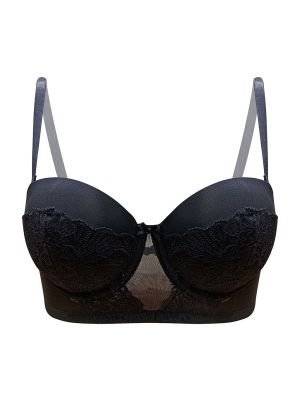Padded Underwired Full Cup Multiway Strapless Balconette Bra in Black