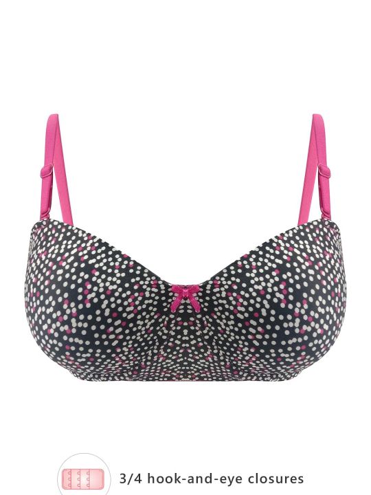 Padded Underwired Full Cup Strapless Bra in Black with Balconette Style