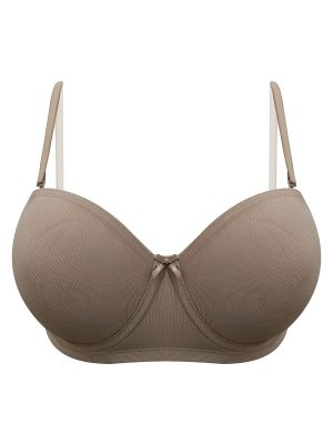 Padded Underwired Full Cup Strapless T-shirt Bra in Nude Colour