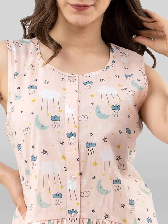 PRETTY LOVING THING Women Pink & White Printed Night suit