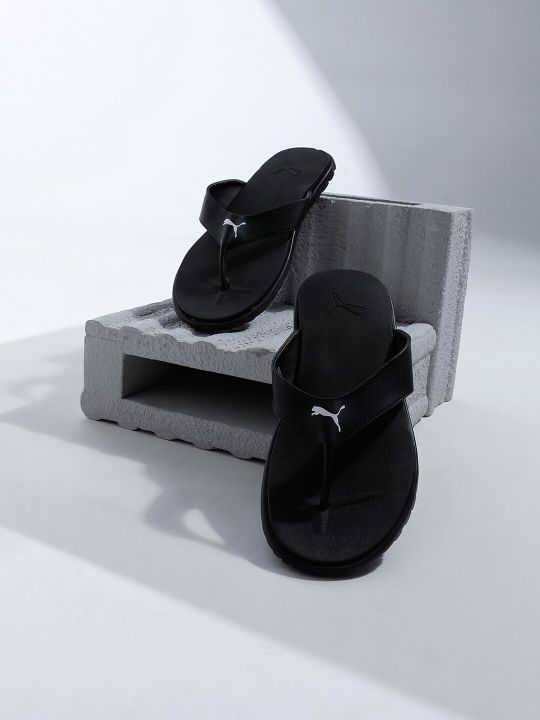 Puma Unisex Black Solid Galaxy Comfort Flip-Flops