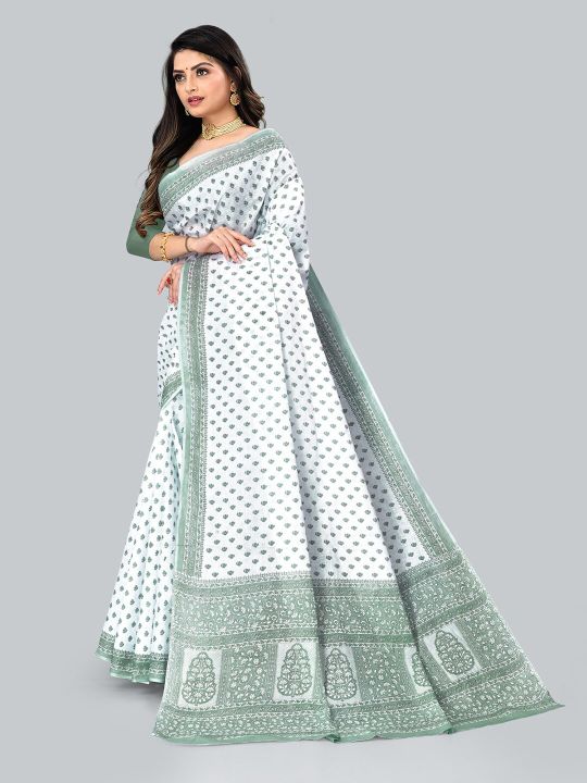 RATAN Floral Printed Pure Cotton Saree