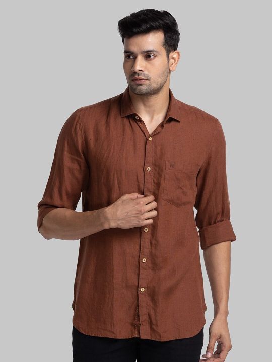 Raymond Long Sleeves Pure Linen Casual Shirt