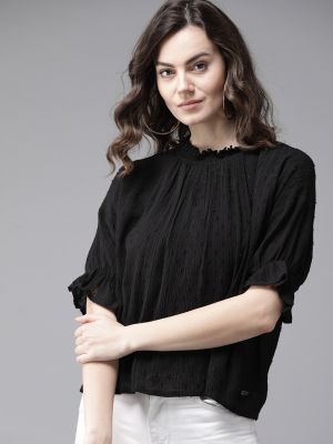 Roadster Black Self Design Sustainable Top