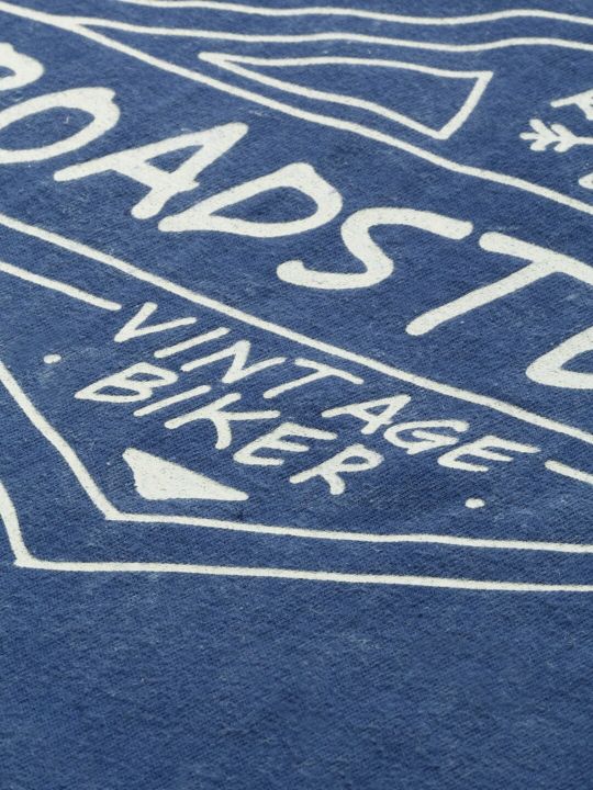 Roadster Men Blue Laundered Graphic Printed Round Neck Pure Cotton T-shirt