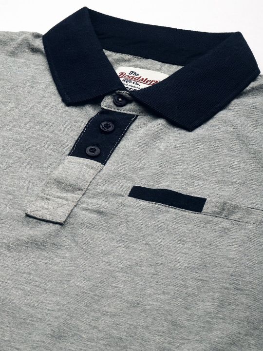 Roadster Men Colourblocked Polo Collar T-shirt