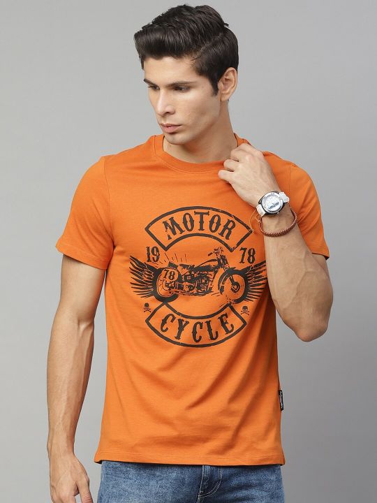 Roadster Men Cotton Round Neck Printed T-Shirt