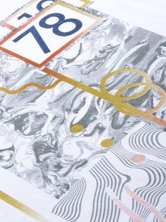 Roadster Men White Printed Round Neck Pure Cotton T-shirt