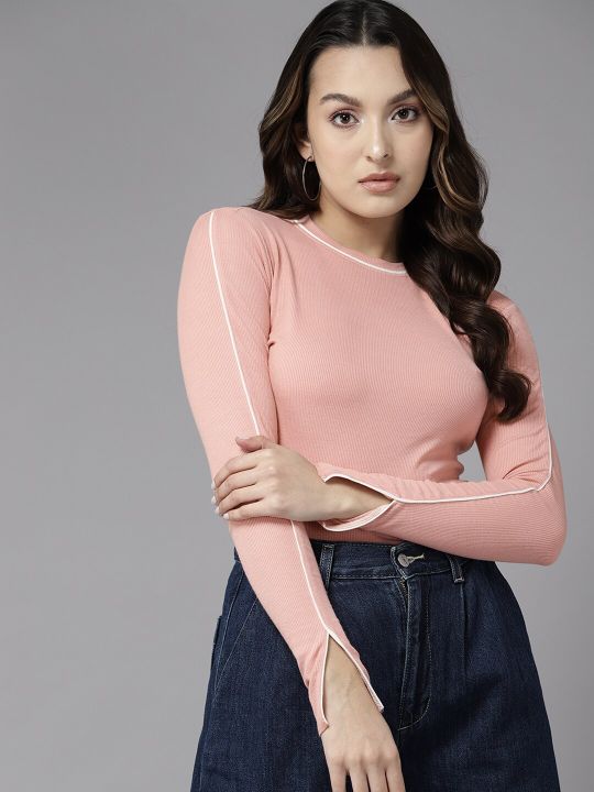 Roadster The Lifestyle Co. Ribbed Slit Detailed Top