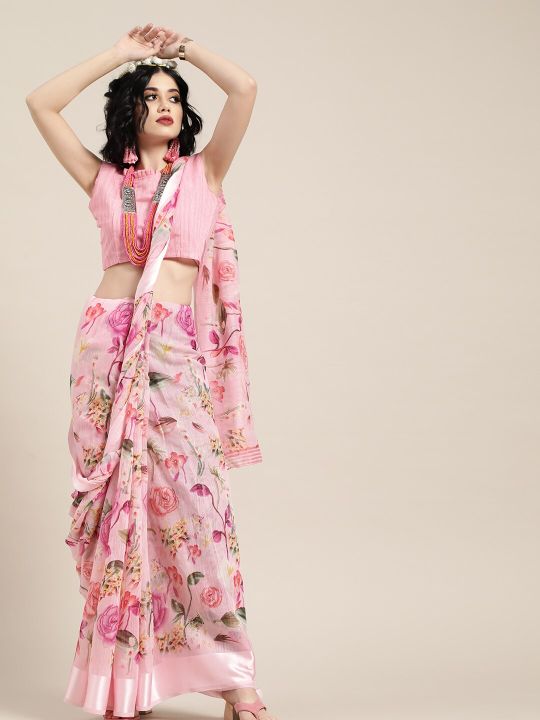 Saree mall Pink Printed Saree