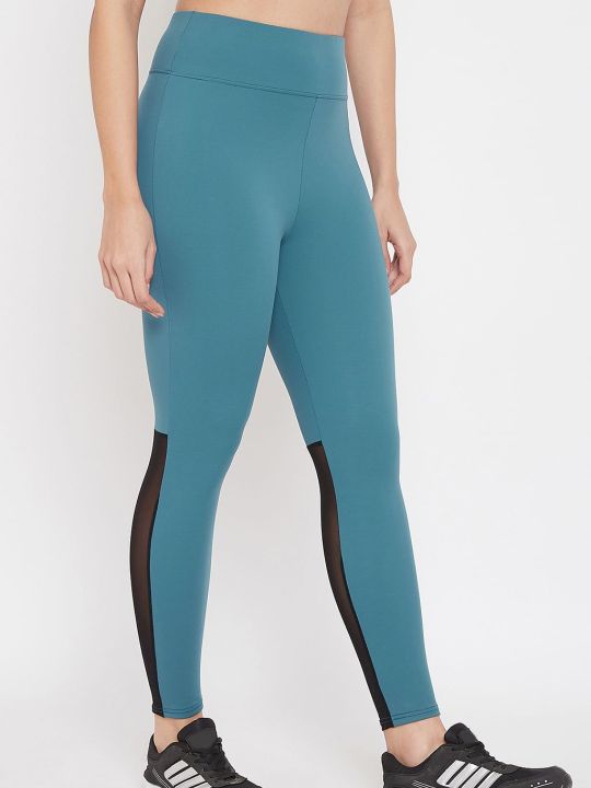 Snug Fit Active Ankle-Length Tights in Blue