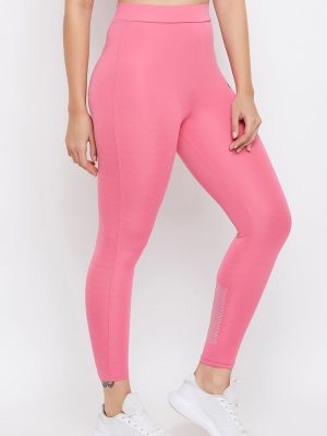 Snug Fit Active Ankle Length Tights in Pink