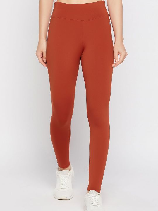 Snug Fit Active High-Rise Full-Length Tights in Dark Brown