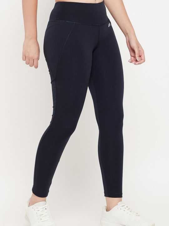 Snug Fit Active Tights in Navy with Reflective Logo