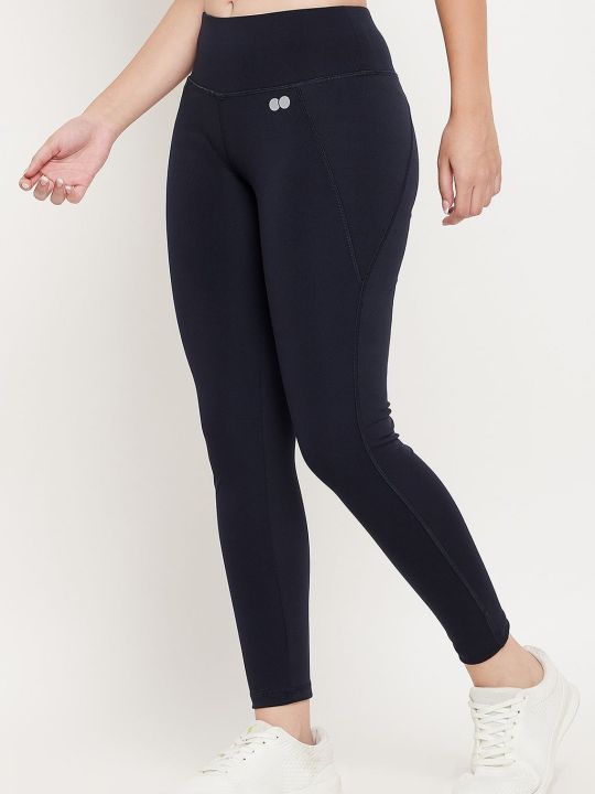 Snug Fit Active Tights in Navy with Reflective Logo