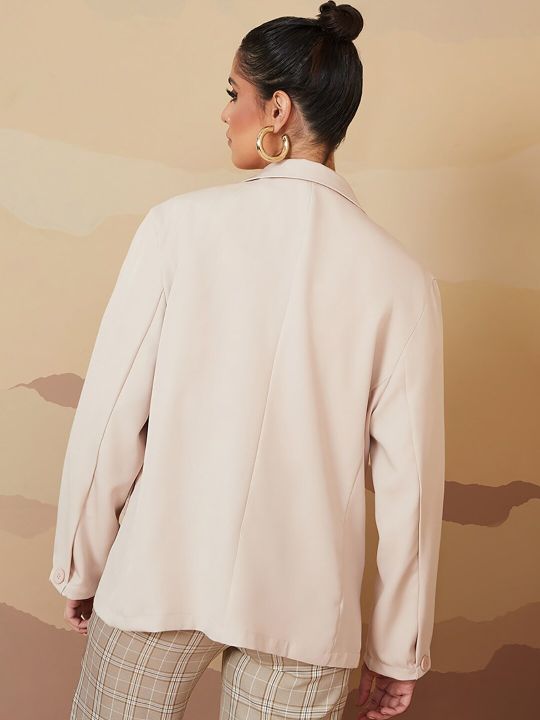 Styli Women Solid Single Breasted Blazer