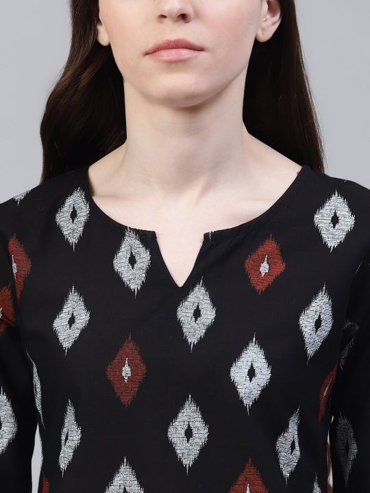 Stylum Women Black & White Printed Pure Cotton Night suit