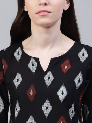 Stylum Women Black & White Printed Pure Cotton Night suit