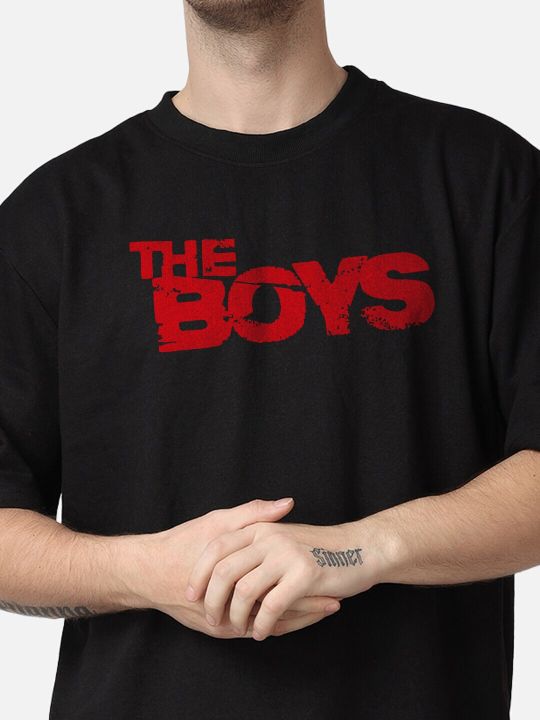 The Label Bar Typography Printed Cotton Loose T-shirt