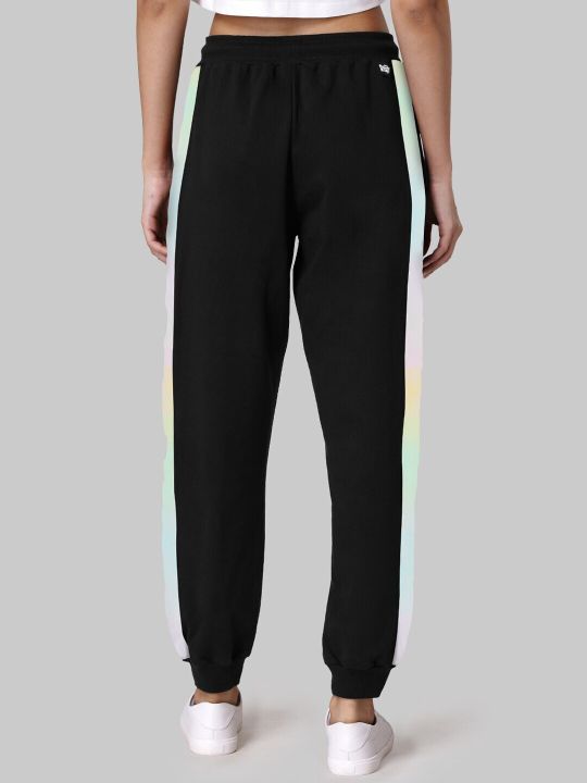 The Souled Store Women Black Cotton Regular Joggers
