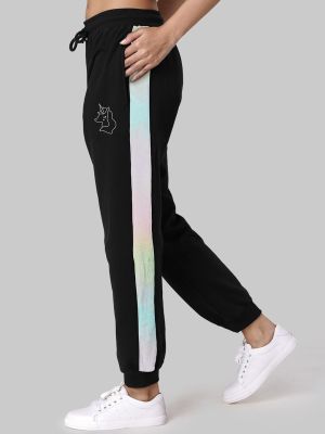 The Souled Store Women Black Cotton Regular Joggers