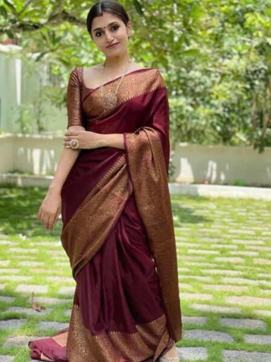 TIEXA Zari Pure Silk Banarasi Saree