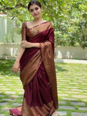 TIEXA Zari Pure Silk Banarasi Saree