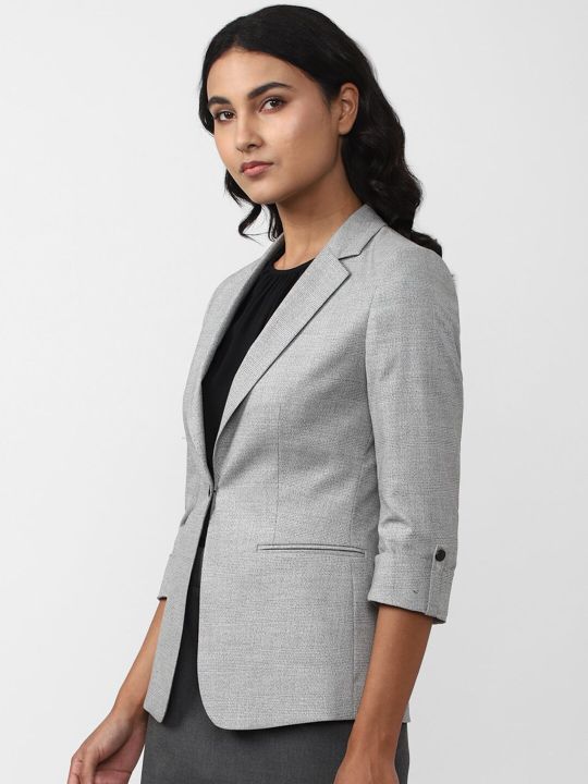 Van Heusen Woman Women Checked Single-Breasted Pure Cotton Blazers