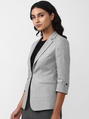Van Heusen Woman Women Checked Single-Breasted Pure Cotton Blazers