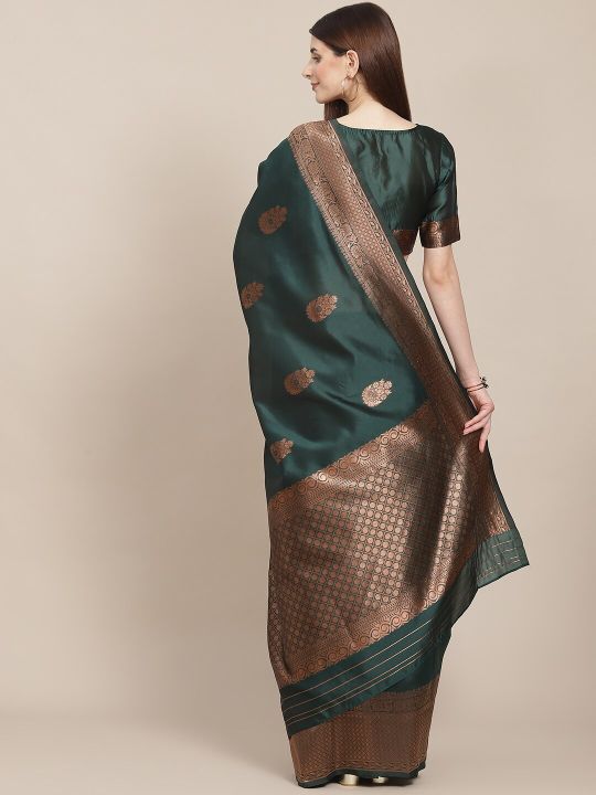 Varanga Teal Green Woven Design Banarasi Saree
