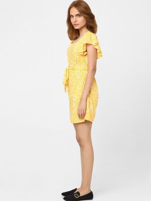 Vero Moda Yellow & White Printed Jumpsuit
